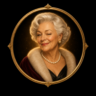 Betty Wipe — brass-framed portrait