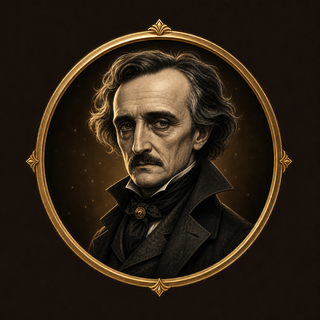 Edgar Allen Poo — brass-framed portrait